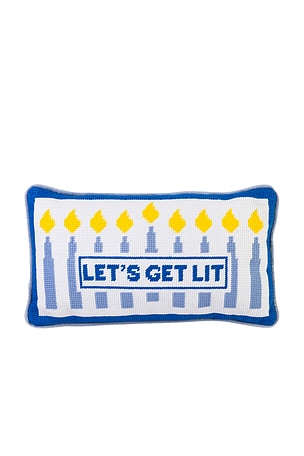 Let's Get Lit Needlepoint Pillow Furbish Studio