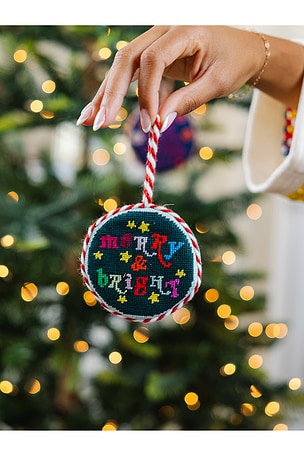 Furbish Studio Merry & Bright Needlepoint Ornament