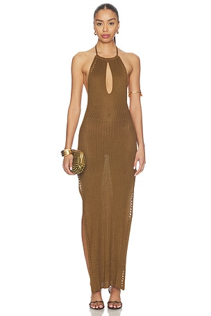 Flook The Label Maxi Dress in Brown