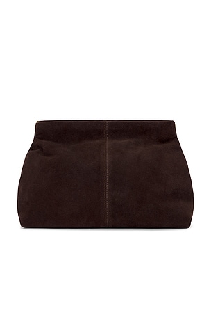 Flattered Clay Clutch in Chocolate