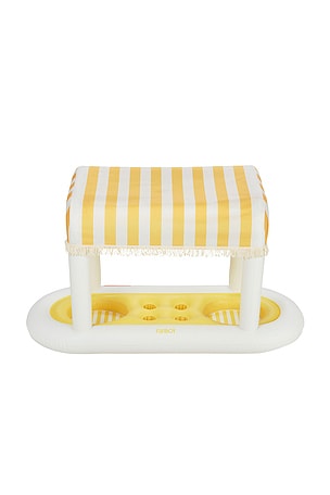 FUNBOY Yellow Cabana Stripe Floating Bar in Yellow