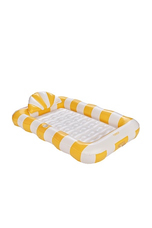 Yellow Stripe Tanning Pool Lounger FUNBOY