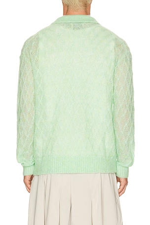 Feng Chen Wang Knitted Cardigan Sweater in Green