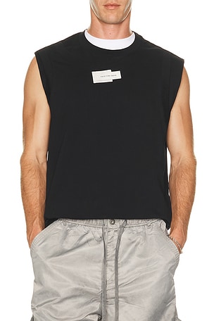 2 in 1 Black Loose Fit Tank Top Feng Chen Wang