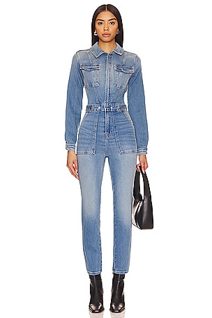 Good American Fit For Success Bootcut Jumpsuit in Blue274 | REVOLVE