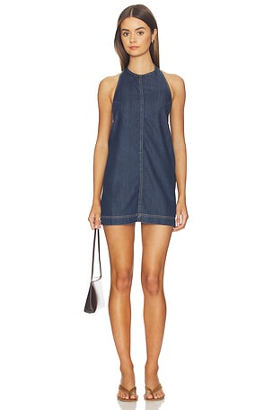 Denim Halter Shift Dress Good American