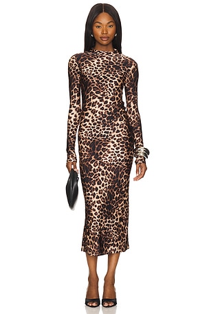 Norma kamali leopard dress best sale