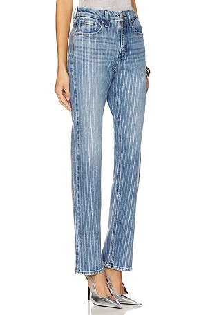 Good American Good Icon Rhinestone in Denim-Medium