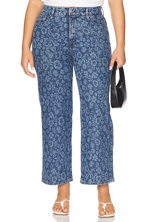 Good American Good Waist Cropped Palazo in Blue