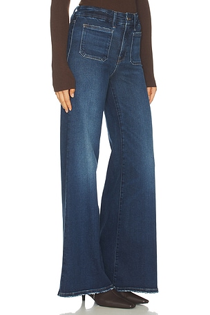 Good American Soft Tech Good Waist Palazzo Jeans in Blue