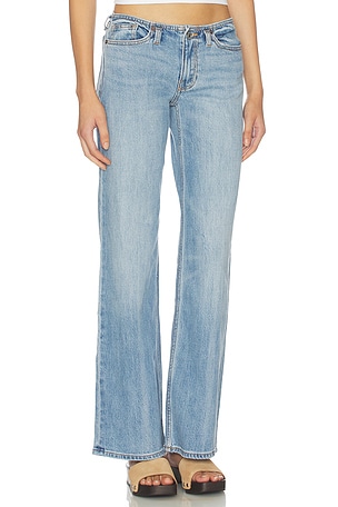 Good American Ghost Waist Low Loose Jean in Blue