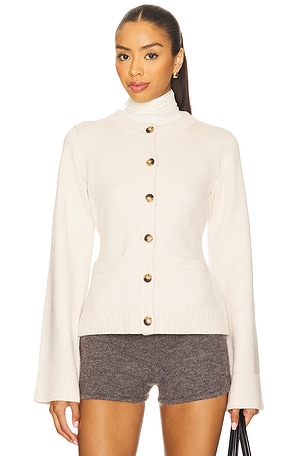 Button Front Knit Cardigan Good American
