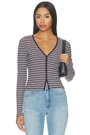 The Rib V Neck Cardigan Good American