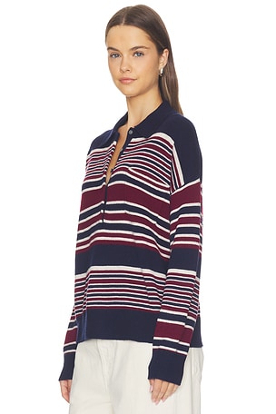 Good American The Oversized Rugby Sweater in Multi Stripe
