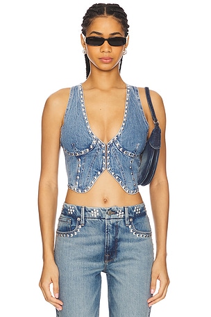 Studded Denim Vest Good American