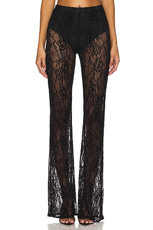 PANTALON FLARE EN DENTELLE Good American