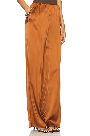 Good American Satin Pull-on Pants in Brown
