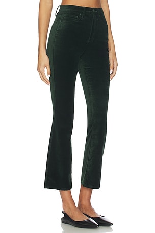 Good American Velvet Good High Rise Kick Flare Pants in Dark Green