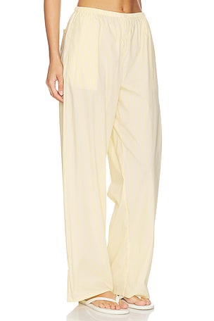 Good American Poplin Pull On Pants in Lemon
