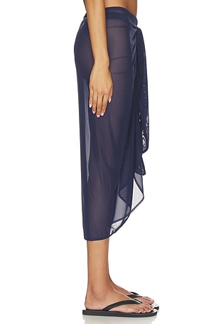 Good American Mesh Midi Sarong in Navy