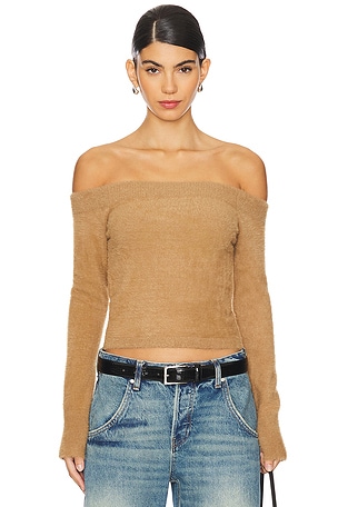 Plush Off Shoulder Top Good American