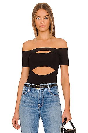 Off Shoulder Cut Out Bodysuit Good American