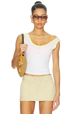 Super Stretch Ringer Tank Top Good American