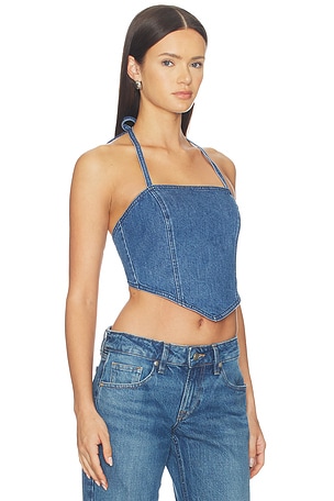 Good American Denim Recess Top in Blue. Size L. Also