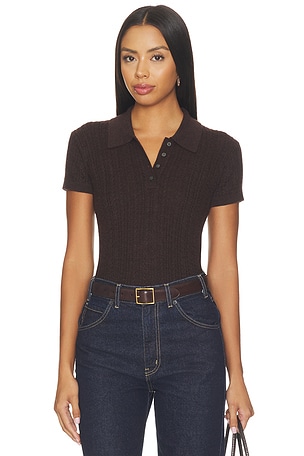 The Micro Cable Polo Shirt Good American