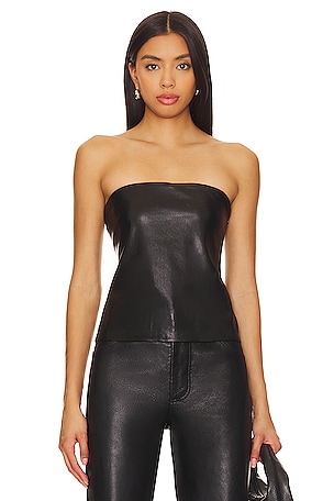 Faux Leather Tube Top Good American