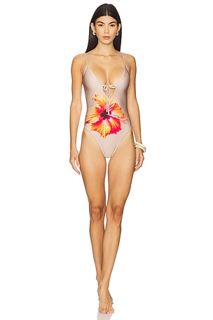 Satin Deep Dive One Piece Swimsuit Good American