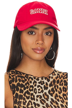 【新品】GANNI キャップ Ganni Cap Hat in Fiery Red | REVOLVE