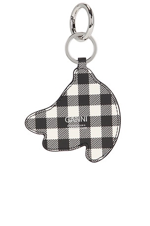 Ganni Banana Velvet Keyring in Black