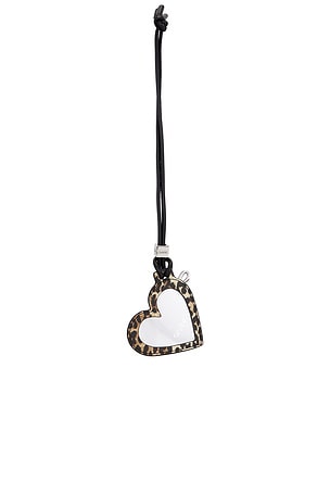 Ganni Bou Print Heart Mirror in Brown