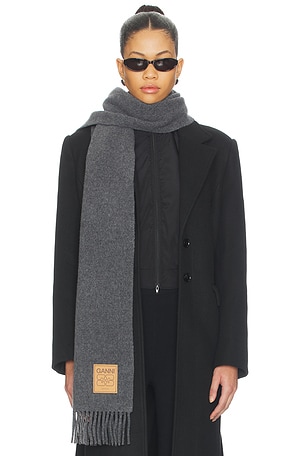 Double Face Solid Scarf Ganni