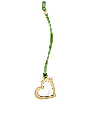 Ganni Bou Heart Mirror Crushed Bicolor Bag Charm in Pink