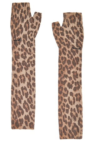 Graphic Wool Knit Sleeve Warmers Ganni