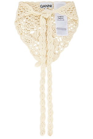 Ganni Crochet Head Scarf in Black
