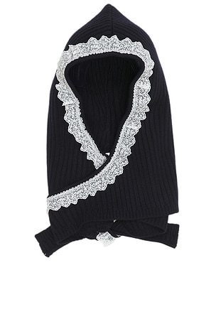 Compact Wool Balaclava Lace Ganni