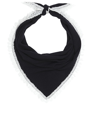 Wool Lace Triangular Scarf Ganni