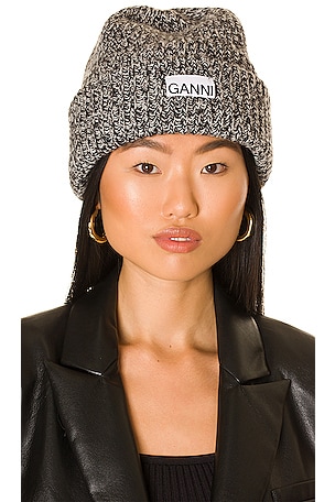 Rib Knit Beanie Ganni