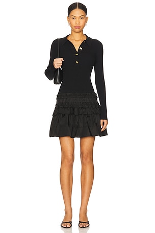 Melange Rib Knit Mini Dress Ganni