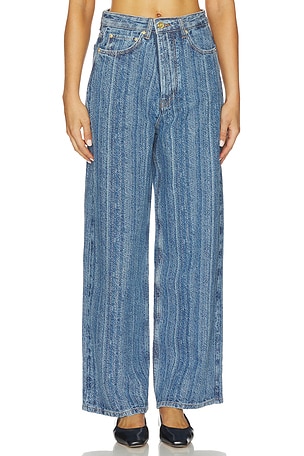 Structured Denim Double Fly Baggy Jean Ganni