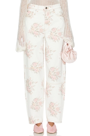 Print Denim Stary Straight Leg Ganni