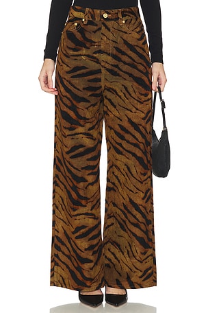 Printed Flock Denim Baggy Ganni