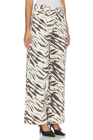 Ganni Print Denim Lari Jeans in Cream