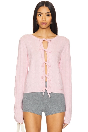 Cashmere Mix Tie String Cardigan Ganni