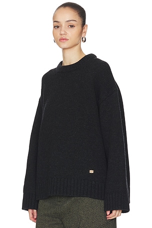 Ganni Chunky Wool Mix Sweater in Black