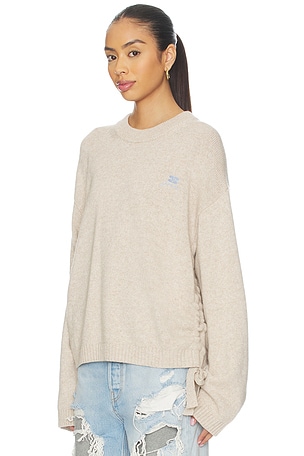 Ganni Future Wool Mix Oversized O-neck in Beige