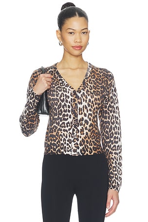 Printed Merino Cardigan Ganni